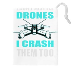 Drone Racing Gift T- Shirt Distressed F P V Race Drone Racing Drone Racer Pattern Quote T- Shirt (3) Drawstring Pouch (4xl) by ZUXUMI