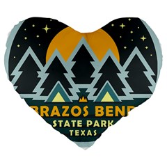 Brazos Bend State Park T- Shirt Brazos Bend State Park Night Sky T- Shirt Large 19  Premium Flano Heart Shape Cushions by JamesGoode