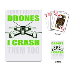 Drone Racing Gift T- Shirt Distressed F P V Race Drone Racing Drone Racer Pattern Quote T- Shirt (4) Playing Cards Single Design (rectangle) by ZUXUMI