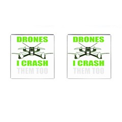 Drone Racing Gift T- Shirt Distressed F P V Race Drone Racing Drone Racer Pattern Quote T- Shirt (4) Cufflinks (square) by ZUXUMI