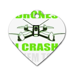 Drone Racing Gift T- Shirt Distressed F P V Race Drone Racing Drone Racer Pattern Quote T- Shirt (4) Dog Tag Heart (one Side) by ZUXUMI