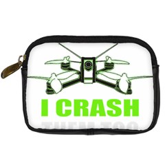 Drone Racing Gift T- Shirt Distressed F P V Race Drone Racing Drone Racer Pattern Quote T- Shirt (4) Digital Camera Leather Case by ZUXUMI