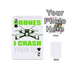 Drone Racing Gift T- Shirt Distressed F P V Race Drone Racing Drone Racer Pattern Quote T- Shirt (4) Playing Cards 54 Designs (mini) by ZUXUMI