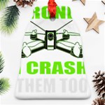 Drone Racing Gift T- Shirt Distressed F P V Race Drone Racing Drone Racer Pattern Quote T- Shirt (4) Ornament (Bell) Front