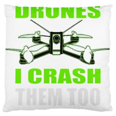 Drone Racing Gift T- Shirt Distressed F P V Race Drone Racing Drone Racer Pattern Quote T- Shirt (4) Large Cushion Case (one Side) by ZUXUMI