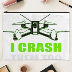 Drone Racing Gift T- Shirt Distressed F P V Race Drone Racing Drone Racer Pattern Quote T- Shirt (4) Cosmetic Bag (xxxl) by ZUXUMI