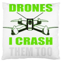 Drone Racing Gift T- Shirt Distressed F P V Race Drone Racing Drone Racer Pattern Quote T- Shirt (4) Standard Premium Plush Fleece Cushion Case (one Side) by ZUXUMI