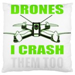 Drone Racing Gift T- Shirt Distressed F P V Race Drone Racing Drone Racer Pattern Quote T- Shirt (4) Large Premium Plush Fleece Cushion Case (Two Sides) Front