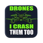 Drone Racing Gift T- Shirt Distressed F P V Race Drone Racing Drone Racer Pattern Quote T- Shirt (4) Square Metal Box (Black) Front