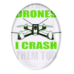 Drone Racing Gift T- Shirt Distressed F P V Race Drone Racing Drone Racer Pattern Quote T- Shirt (4) Oval Glass Fridge Magnet (4 Pack) by ZUXUMI