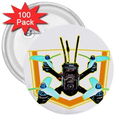 Drone Racing Gift T- Shirt F P V Drone Racing Drones Quote  One More Pack T- Shirt 3  Buttons (100 pack) 