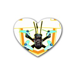 Drone Racing Gift T- Shirt F P V Drone Racing Drones Quote  One More Pack T- Shirt Rubber Heart Coaster (4 pack)