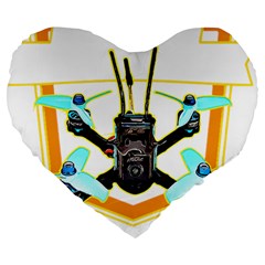 Drone Racing Gift T- Shirt F P V Drone Racing Drones Quote  One More Pack T- Shirt Large 19  Premium Heart Shape Cushions