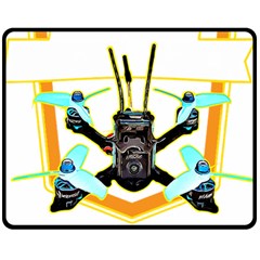 Drone Racing Gift T- Shirt F P V Drone Racing Drones Quote  One More Pack T- Shirt Two Sides Fleece Blanket (Medium)