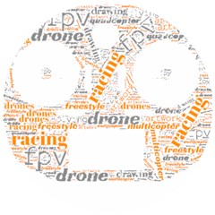 Drone Racing Word Cloud T- Shirt F P V Freestyle Drone Racing Word Cloud T- Shirt (3) Wooden Puzzle Round by ZUXUMI