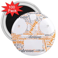 Drone Racing Word Cloud T- Shirt F P V Freestyle Drone Racing Word Cloud T- Shirt (3) 3  Magnets (100 Pack) by ZUXUMI