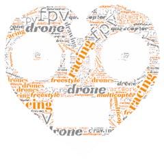 Drone Racing Word Cloud T- Shirt F P V Freestyle Drone Racing Word Cloud T- Shirt (3) Wooden Puzzle Heart by ZUXUMI