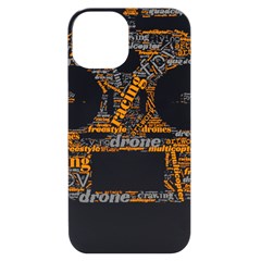 Drone Racing Word Cloud T- Shirt F P V Freestyle Drone Racing Word Cloud T- Shirt (3) Iphone 14 Black Uv Print Case by ZUXUMI