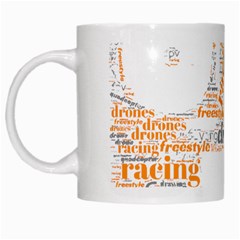 Drone Racing Word Cloud T- Shirt F P V Freestyle Drone Racing Word Cloud T- Shirt (3) White Mug by ZUXUMI