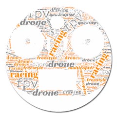 Drone Racing Word Cloud T- Shirt F P V Freestyle Drone Racing Word Cloud T- Shirt (3) Magnet 5  (round) by ZUXUMI