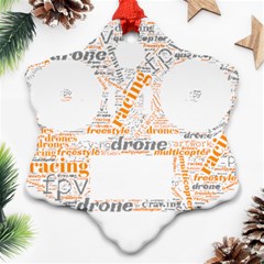 Drone Racing Word Cloud T- Shirt F P V Freestyle Drone Racing Word Cloud T- Shirt (3) Snowflake Ornament (two Sides) by ZUXUMI