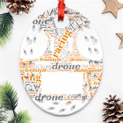 Drone Racing Word Cloud T- Shirt F P V Freestyle Drone Racing Word Cloud T- Shirt (3) Ornament (oval Filigree) by ZUXUMI