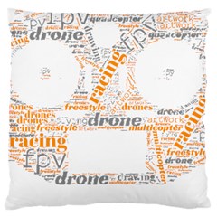 Drone Racing Word Cloud T- Shirt F P V Freestyle Drone Racing Word Cloud T- Shirt (3) Large Cushion Case (one Side) by ZUXUMI