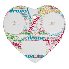 Drone Racing Word Cloud T- Shirt F P V Freestyle Drone Racing Word Cloud T- Shirt (5) Ornament (heart) by ZUXUMI