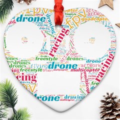 Drone Racing Word Cloud T- Shirt F P V Freestyle Drone Racing Word Cloud T- Shirt (5) Heart Ornament (two Sides) by ZUXUMI