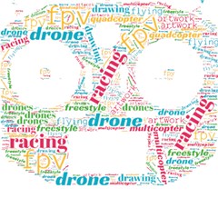 Drone Racing Word Cloud T- Shirt F P V Freestyle Drone Racing Word Cloud T- Shirt (5) Play Mat (square) by ZUXUMI