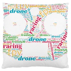 Drone Racing Word Cloud T- Shirt F P V Freestyle Drone Racing Word Cloud T- Shirt (5) Large Cushion Case (one Side) by ZUXUMI