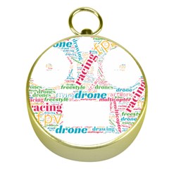 Drone Racing Word Cloud T- Shirt F P V Freestyle Drone Racing Word Cloud T- Shirt (5) Gold Compasses by ZUXUMI