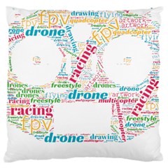 Drone Racing Word Cloud T- Shirt F P V Freestyle Drone Racing Word Cloud T- Shirt (5) Standard Premium Plush Fleece Cushion Case (one Side) by ZUXUMI