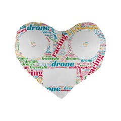 Drone Racing Word Cloud T- Shirt F P V Freestyle Drone Racing Word Cloud T- Shirt (5) Standard 16  Premium Flano Heart Shape Cushions by ZUXUMI