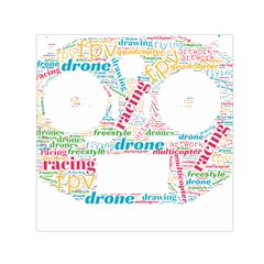 Drone Racing Word Cloud T- Shirt F P V Freestyle Drone Racing Word Cloud T- Shirt (5) Square Satin Scarf (30  X 30 ) by ZUXUMI