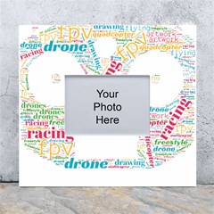 Drone Racing Word Cloud T- Shirt F P V Freestyle Drone Racing Word Cloud T- Shirt (5) White Wall Photo Frame 5  X 7  by ZUXUMI