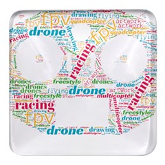 Drone Racing Word Cloud T- Shirt F P V Freestyle Drone Racing Word Cloud T- Shirt (5) Square Glass Fridge Magnet (4 Pack) by ZUXUMI