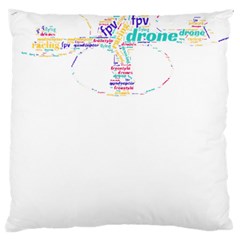 Drone Racing Word Cloud T- Shirt F P V Freestyle Drone Racing Word Cloud T- Shirt Large Cushion Case (one Side) by ZUXUMI