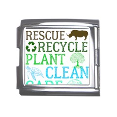 Earth Day Everyday T- Shirt Save Bees Rescue Animals Recycle Plastic Earth Day T- Shirt Mega Link Italian Charm (18mm)