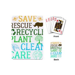 Earth Day Everyday T- Shirt Save Bees Rescue Animals Recycle Plastic Earth Day T- Shirt Playing Cards Single Design (mini) by ZUXUMI