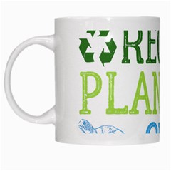 Earth Day T- Shirt Save Bees Rescue Animals Recycle Plastic Earth Day T- Shirt White Mug by ZUXUMI