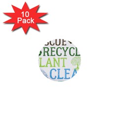 Earth Day T- Shirt Save Bees Rescue Animals Recycle Plastic Earth Day T- Shirt 1  Mini Buttons (10 Pack) 