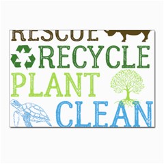 Earth Day T- Shirt Save Bees Rescue Animals Recycle Plastic Earth Day T- Shirt Postcard 4 x 6  (pkg Of 10) by ZUXUMI