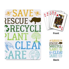 Earth Day T- Shirt Save Bees Rescue Animals Recycle Plastic Earth Day T- Shirt Playing Cards Single Design (rectangle) by ZUXUMI