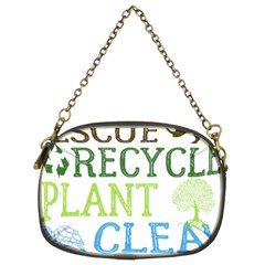 Earth Day T- Shirt Save Bees Rescue Animals Recycle Plastic Earth Day T- Shirt Chain Purse (two Sides) by ZUXUMI