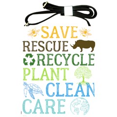 Earth Day T- Shirt Save Bees Rescue Animals Recycle Plastic Earth Day T- Shirt Shoulder Sling Bag by ZUXUMI