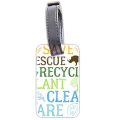 Earth Day T- Shirt Save Bees Rescue Animals Recycle Plastic Earth Day T- Shirt Luggage Tag (two Sides) by ZUXUMI