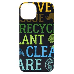 Earth Day T- Shirt Save Bees Rescue Animals Recycle Plastic Earth Day T- Shirt Iphone 14 Black Uv Print Case by ZUXUMI