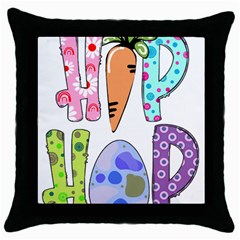 Easter Bunny Happy Easter T- Shirt Hip Hop Happy Easter T- Shirt Throw Pillow Case (black) by ZUXUMI