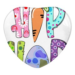 Easter Bunny Happy Easter T- Shirt Hip Hop Happy Easter T- Shirt Heart Glass Fridge Magnet (4 Pack) by ZUXUMI